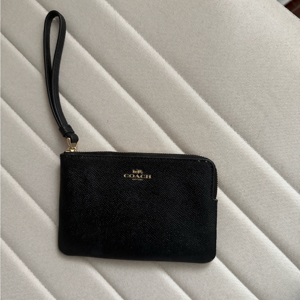 Coach Black Leather Wristlet